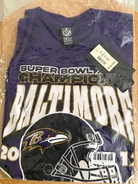 Mens NFL Team Apparel Baltimore Ravens Super Bowl XLVII T-shirt - NWT - Size M